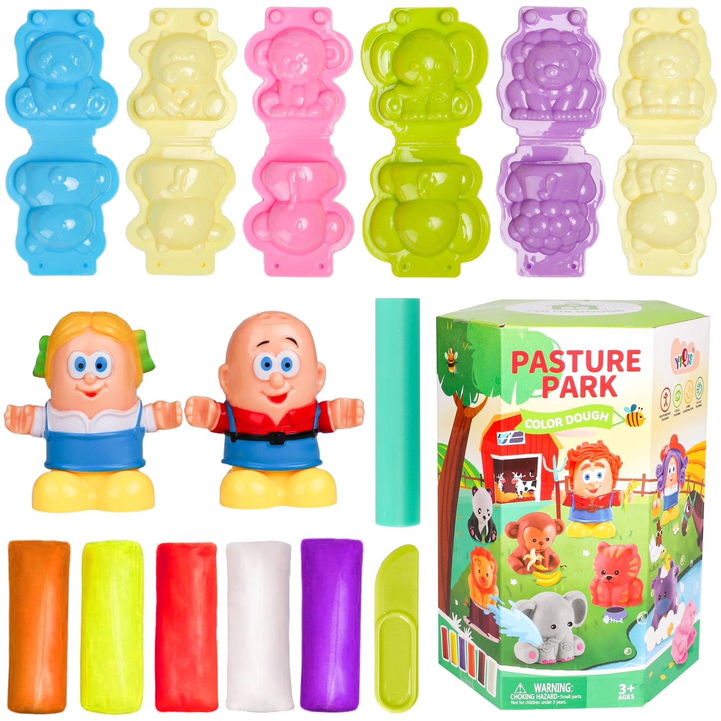 Color Dough Toys Pasture Park Dough Set Creations Tools for Kids 3 Years and Up