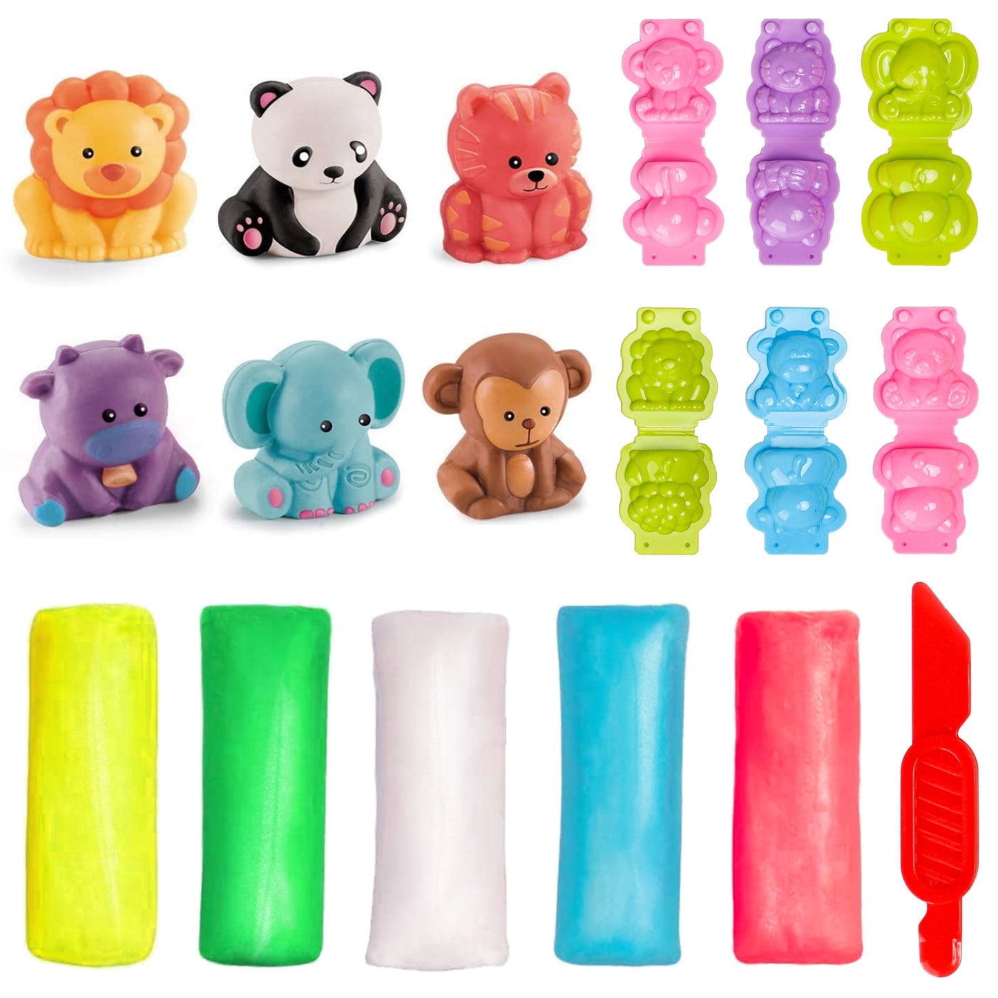 Color Play Dough Jungle World, Creation Education Toys Play Dough Animals Set Arts Crafts STEM Toy Gift Sets for Kids