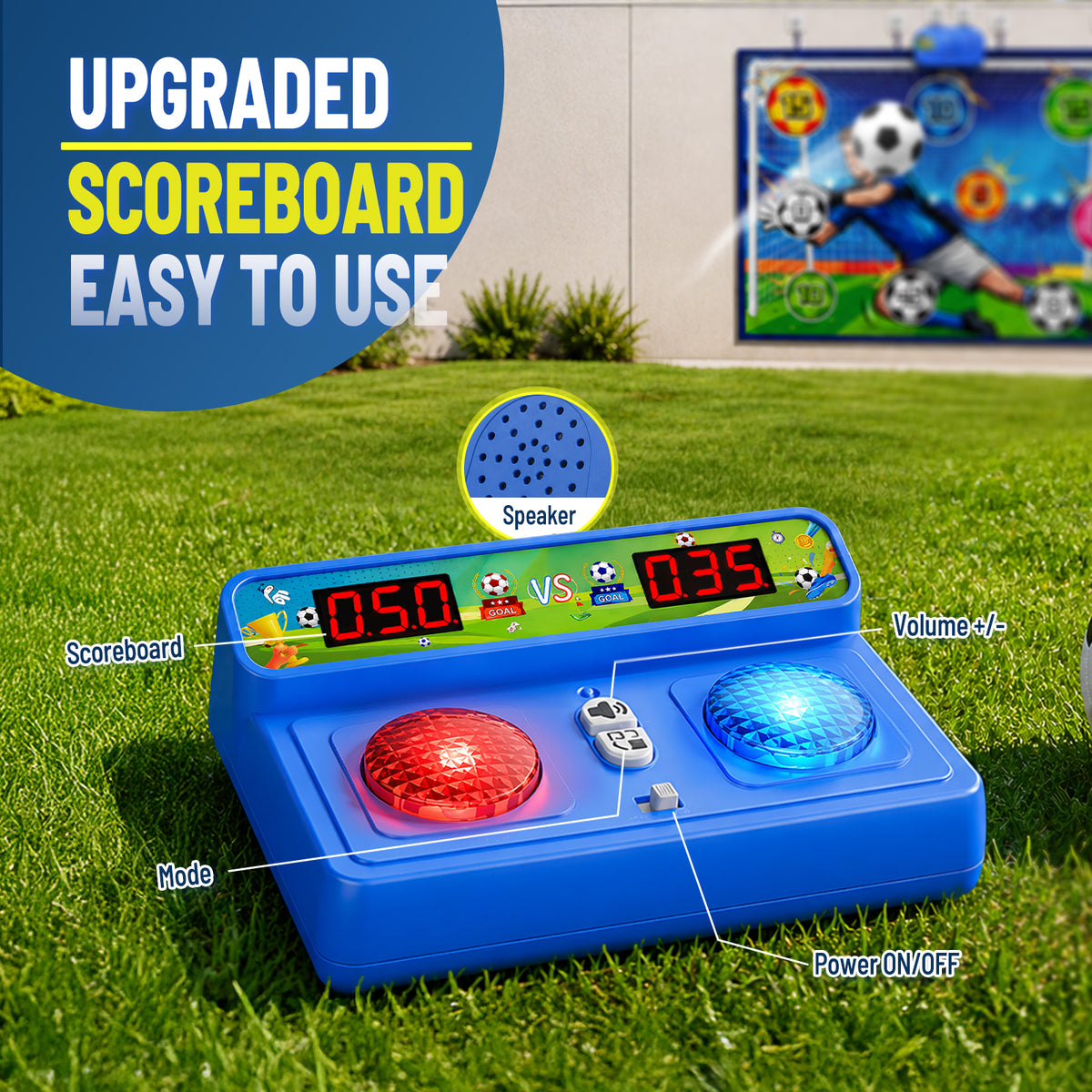 Electronic Scoring Soccer Games For Kids Ages 3-12, Indoor Soccer Toy Game 丨 Upgraded Indoor Soccer Ball and Challenge Scoring System, 2 Soccer Game Modes, Birthday Gifts for 3-12 Year Old Boys Girls