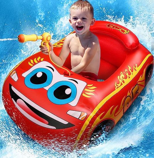 Ride-on Kids Pool Float with Water Gun for Boys Aged 3-8 Years