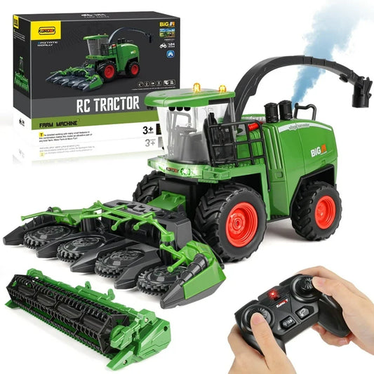 RC Tractor Toy for Boys Kids Age 3 4 5 6 8 Years, Farm Vehicle Toys with Light& Sound, Birthday Gifts for Toddlers 3-6 years old.