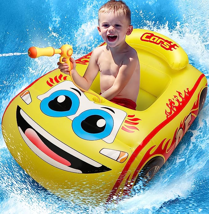 Ride-on Kids Pool Float with Water Gun for Boys Aged 3-8 Years