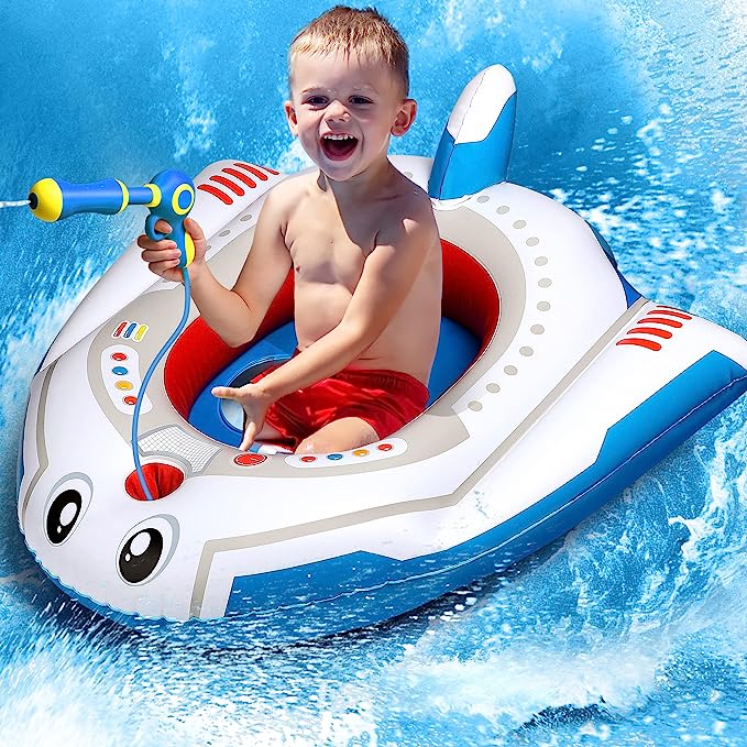 Inflatable Toddler Pool Float for Boys and Girls (Aged 3-12), Fun Fami ...