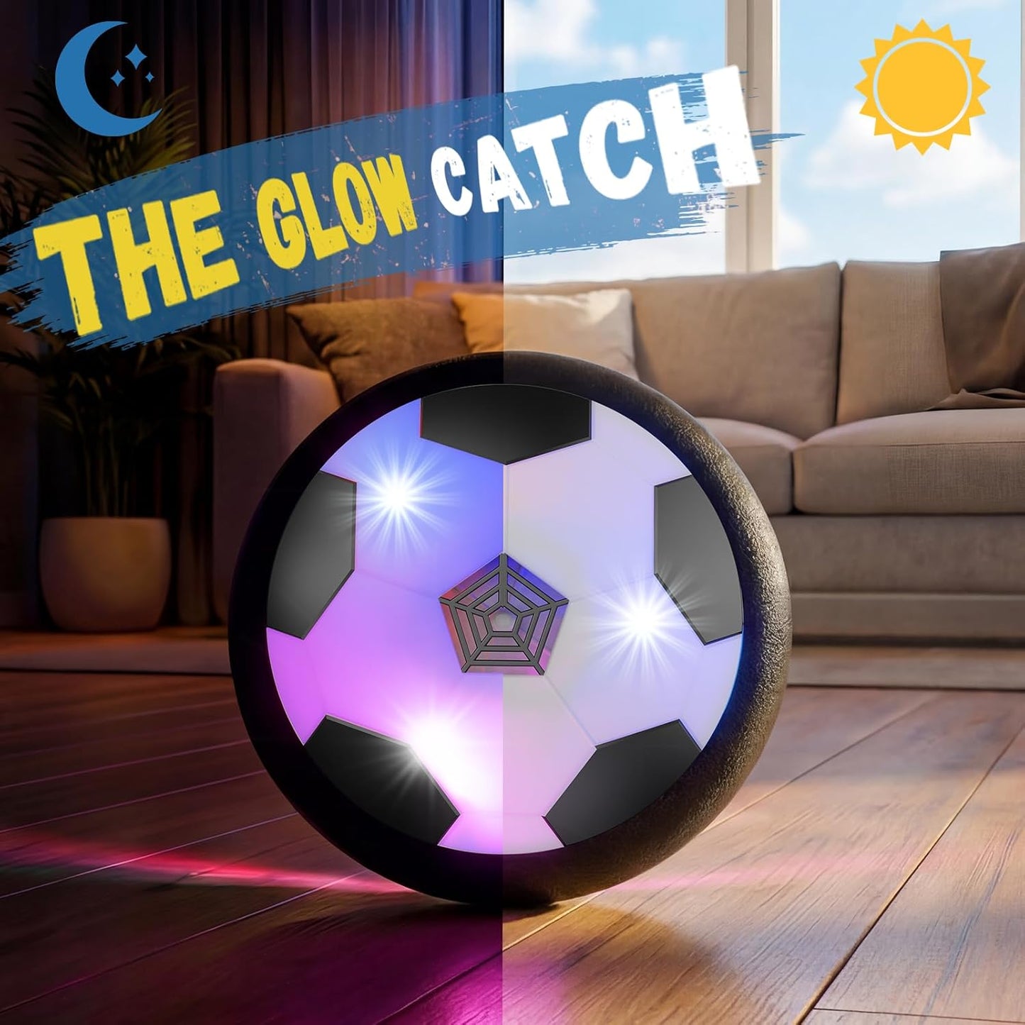 HopeRock Hover Soccer Ball Toys for 3-12 Year Old Boys Girls, Indoor and Outdoor Creative Toys for Toddlers with Foam Bumper, Birthday Gifts for 3 4 5 6 7 8+ Year Old Children's