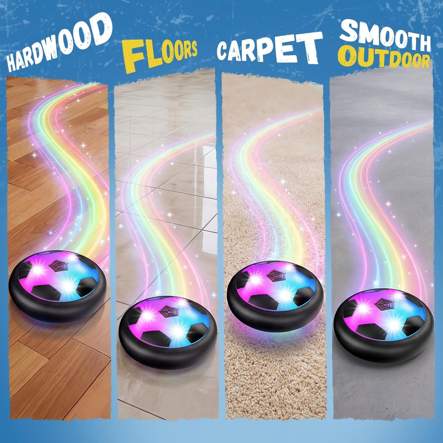 HopeRock Hover Soccer Ball Toys for 3-12 Year Old Boys Girls, Indoor and Outdoor Creative Toys for Toddlers with Foam Bumper, Birthday Gifts for 3 4 5 6 7 8+ Year Old Children's
