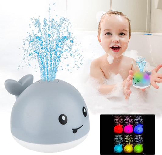 Baby Bathtub Toys - Waterproof, Light-Up, and Fun Bath Time Swimming Pool Toys for Kids (Gray), Boys Girls Birthday Christmas Gift Baby Toys