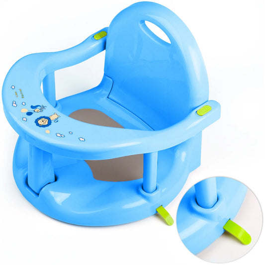 Bath Seat/Chair with Non-Slip Blue, Bath Tub Chair with Suction Cups, Gift for Toddlers 6 9 12 18 Months.