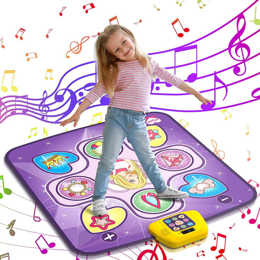 HopeRock Dance Mat, with 3 Game Modes, 5 Challenge Levels Electronic Dance Pad Game Toy Christmas Birthday Gift for 3-12 Year Old Girls