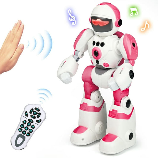 HopeRock RC Robot Toys for Kids, Gesture & Sensing Programmable Remote Control Smart Robot, Birthday Gift for Boys Girls Age 3 4 5 6 7 8+ Year Old(Pink)