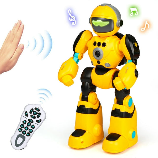 HopeRock RC Robot Toys for Kids, Gesture Sensing Programmable Remote Control Smart Robot, Birthday Gift for Boys Girls Age 3 4 5 6 7 8+ Year Old(Yellow)