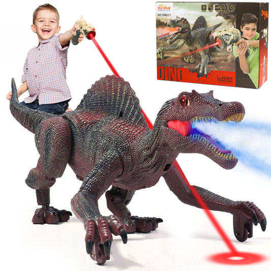 Remote Control Dinosaur Toys for Boys 3-6 Years, Electronic RC Spinosaurus Robot Dinosaurs with Spray & Light & Roar, Realistic Walking T-Rex Toys Birthday Gifts for Boys Girls