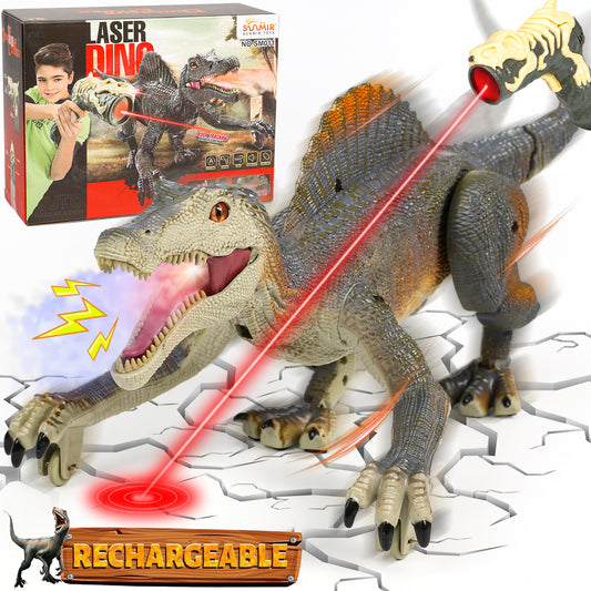 Remote Control Dinosaur Toys for Boys 3-8 Year, Light Chasing Walking RC Spinosaurus Robot with Spraying and Roaring for Kids, Dinosaur Toys Christmas Gifts for Boys and Girl