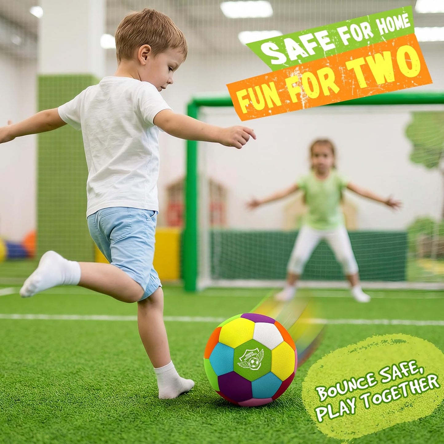 HopeRock Size 4 Indoor Soccer Ball -Soft Silent Foam Size 4 with Realistic Bounce for Youth Skills Practice, Dribbling & Juggling, for Home Use, Ideal Soccer Gift for Kids 3-12