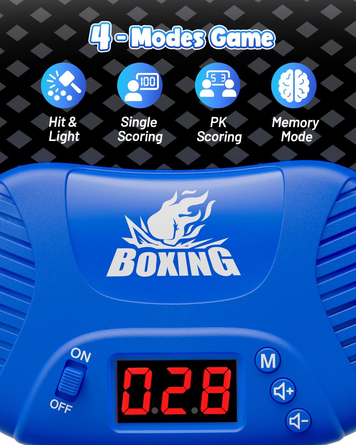HopeRock Punching Bag for Kids, Boxing Set with Scoring, Light, Music, 4 Game Modes, Inflatable Boxing Bag with Gloves, Birthday Gifts Toys for 4-8-12 Years Old Boys