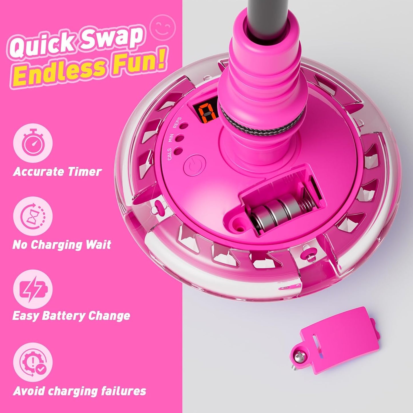HopeRock Skip Ball Toy for Girls Ages 6-10,Girl Birthday Gifts,3 Fun Modes,Flashing Light-Up Wheel,LED Digital Counter,Replaceable Battery,Girl Birthday Gifts for Age 6-10+