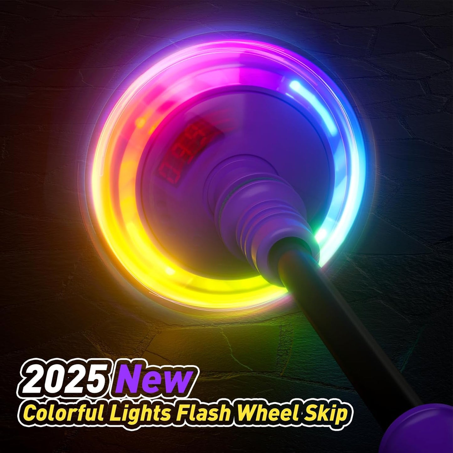 HopeRock Skip Ball Toy for Girls Ages 6-10,Girl Birthday Gifts,3 Fun Modes,Flashing Light-Up Wheel,LED Digital Counter,Replaceable Battery,Girl Birthday Gifts for Age 6-10,Fun Outdoor Girl Toys-Purple