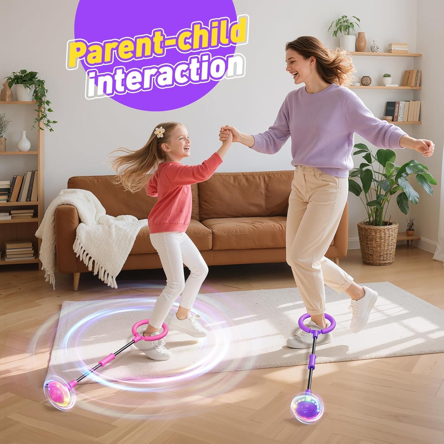 HopeRock Skip Ball Toy for Girls Ages 6-10,Girl Birthday Gifts,3 Fun Modes,Flashing Light-Up Wheel,LED Digital Counter,Replaceable Battery,Girl Birthday Gifts for Age 6-10,Fun Outdoor Girl Toys-Purple