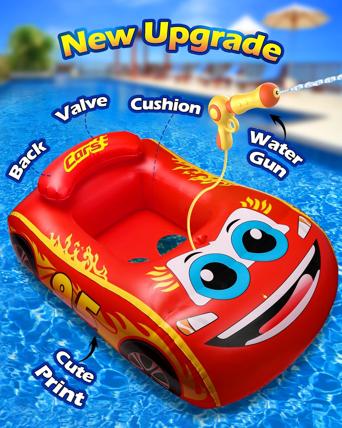Gun Pool Float HopeRock Kids Pool Float with Water Gun - Inflatable Ride-on Swimming ...