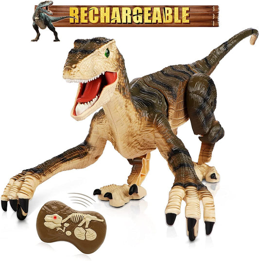 Remote Control Dinosaur Toys for Kids,Walking & Roaring Simulation Velociraptor Dinosaur Toys for Boys Girls 3-12 Years