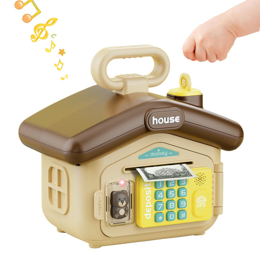 Piggy Bank Kids Electronic ATM Piggy Bank for Boys Girls Bear House Shape Coin Bank Practical Gifts for Birthday