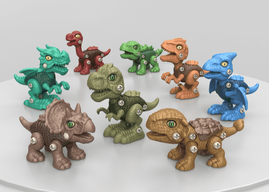 Dinosaur Toys Gift for 3-8 Years Old Boys, Kids STEM Take Apart Dinosaur Toys Set with Electric Drill, 4 Pieces