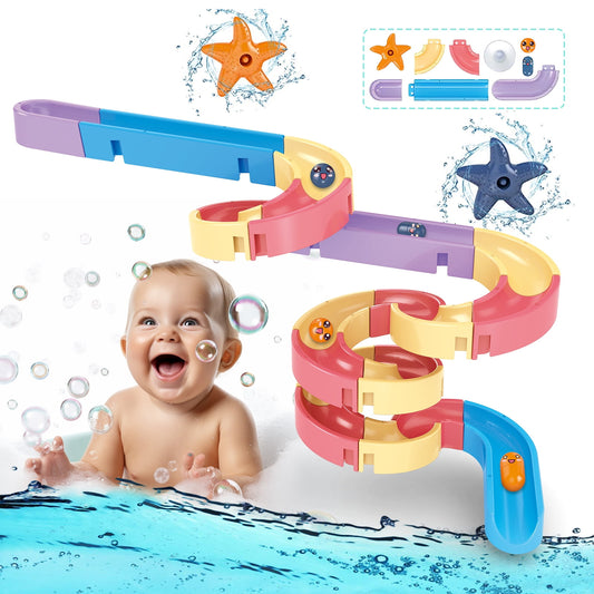 Bath Toys for Kids,Wall Track Building Set Fun DIY Kit Bathtub Time Birthday Gift for Toddler 3-8 Years Old(36PCS)