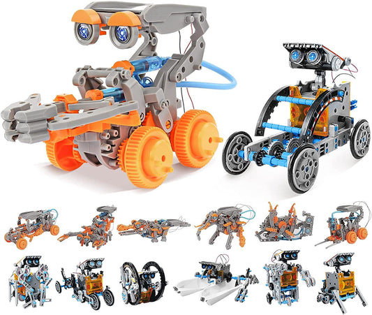 STEM Solar Robot Toy Kit - 23-in-2 Building Set for Kids, Science Assemble Toys for 8-12 Year Old Boys and Girls