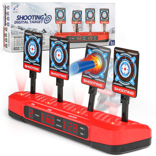 Digital Scoring Shooting Targets for Kids, Indoor/Outdoor Shooting Range Toy for Children, Christmas Birthday Gifts for 6,7,8,9,10,11,12+ Year Old Boys Girls (Red)