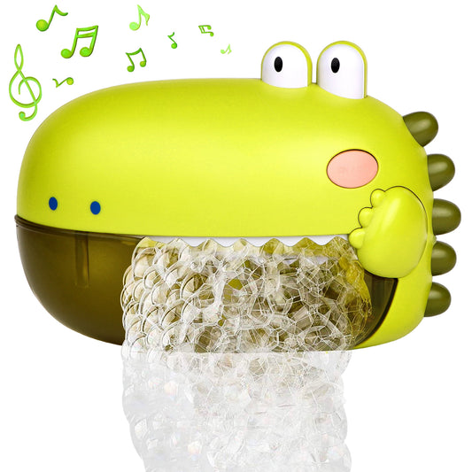 Bath Toys for Baby, Green Bathtub Toys Bubble Maker Machine, 12 Children's Songs Christmas Gift for Toddler Girls Boys 18 Months up