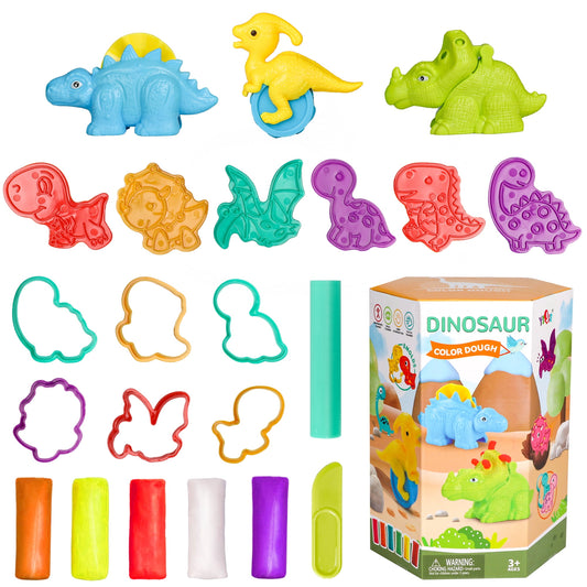 Color Dough Toys Dinosaur World Dough Set Creations Tools for Kids 3 Years and Up