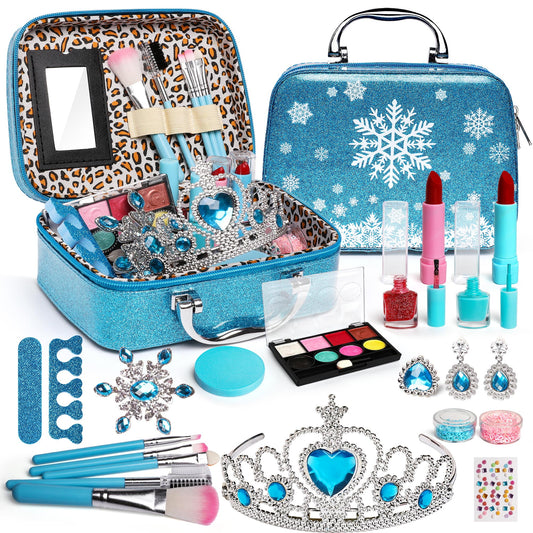 Kids Makeup Kit for Girl,Washable Real Frozen Make up kit, Girl Toys for 4 5 6 7 8 9 Years Old Girl