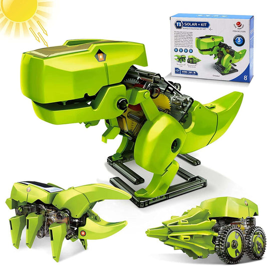 Robot Dinosaur Toys,3-in-1 Solar Robot Kit,STEM Projects Building Games Robot Toys for 8-12 Year Old Boys Girls