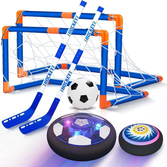 Hover Soccer Hockey Ball Set, 2 in 1 Soccer with 2 Goals Indoor/Outdoor Games Toys for Kids Boys Girls Ages 3+