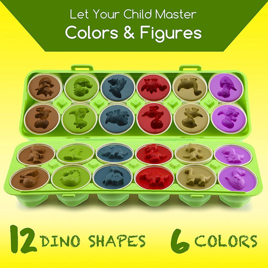 Dino Egg Learning Toys with Surprise Inside for Kids, 12 Pcs Set  Kids Dinosaur Toys Educational Science Gifts for 1,2,3 Years Old
