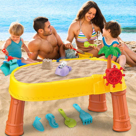 Sand Water Table Toys for Toddlers, Pond Activity Sensory Play Table Beach Summer Outdoor Toys for Toddlers