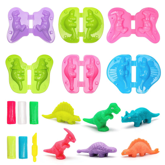 Play Color Dough, Dinosaur World Dough Toys for Kids, Animals Play Doh Set for Toddlers Boys Girls Christmas Birthday Gift Aged 3 4 5 6+