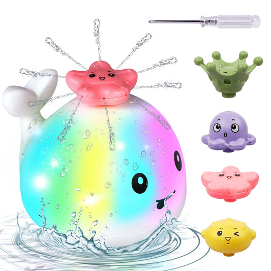 Bath Toys for Baby - Waterproof, Floatable, Light-Up and Fun, Unisex Baby Bathtub Swimming Pool Toys for Toddlers (White), Best Baby Birthday Christmas Gift