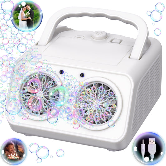 Bubble Machine, Advanced Automatic Bubble Maker for Kids' Bubble Toy Fun, Simultaneously Blowing and Generating Functions, Indoor Outdoor Use