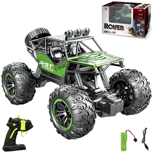 1:18 Remote Control Truck, RC Car Toy Rock Crawler, 2WD Off Road Monster Truck with Headlight Gift for Boys