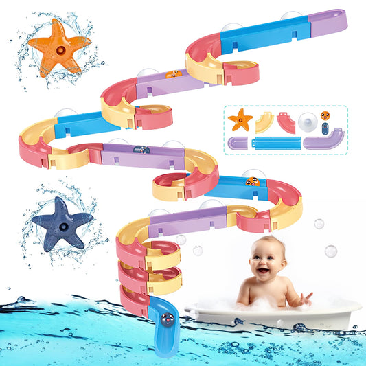 Bath Toys for Kids,Wall Track Building Set Fun DIY Kit Bathtub Time Birthday Gift for Toddler 3-8 Years Old(56PCS)