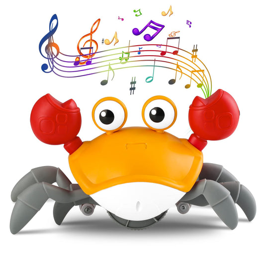 Interactive Learning Toy for Baby Boys and Girls -Moving Escape Crab Toy with Intelligent Design of Lights Sounds